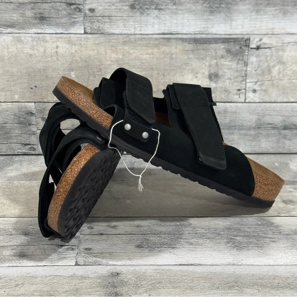 BIRKENSTOCK Uji Nubuck-Suede Leather Sandals in Black - Sz - 11-11.5 US / 44 EU - Picture 1 of 8